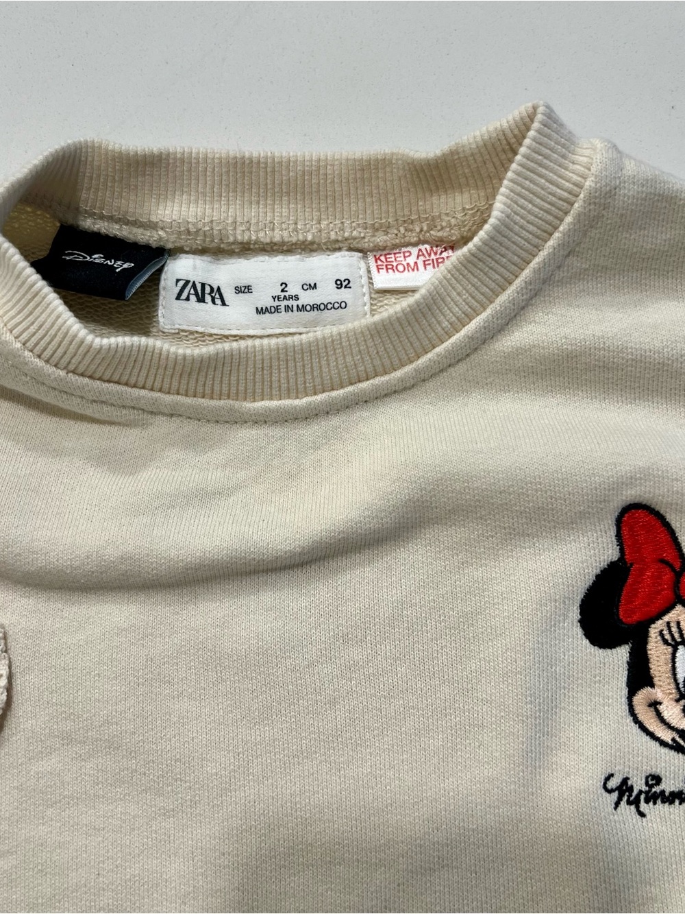 ZARA DISNEY Cream Minnie Mouse Bow Sweatshirt❤️😎 - Picture 5 of 9